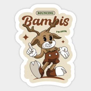 Joyful Bambi Christmas Sticker